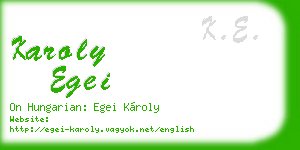 karoly egei business card
